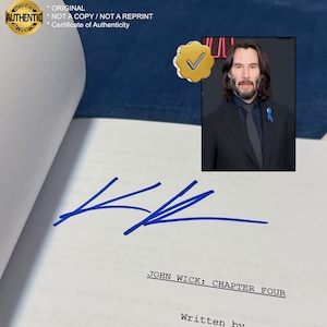 JOHN WICK 4 Script Signed by Keanu Reeves Real Signatures/Original/Not a Reprint Full Official Screenplay COA image 1