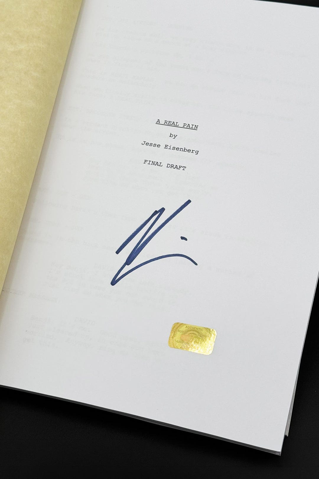 A Real Pain Screenplay Signed Kieran Culkin • Jesse Eisenberg Film ...