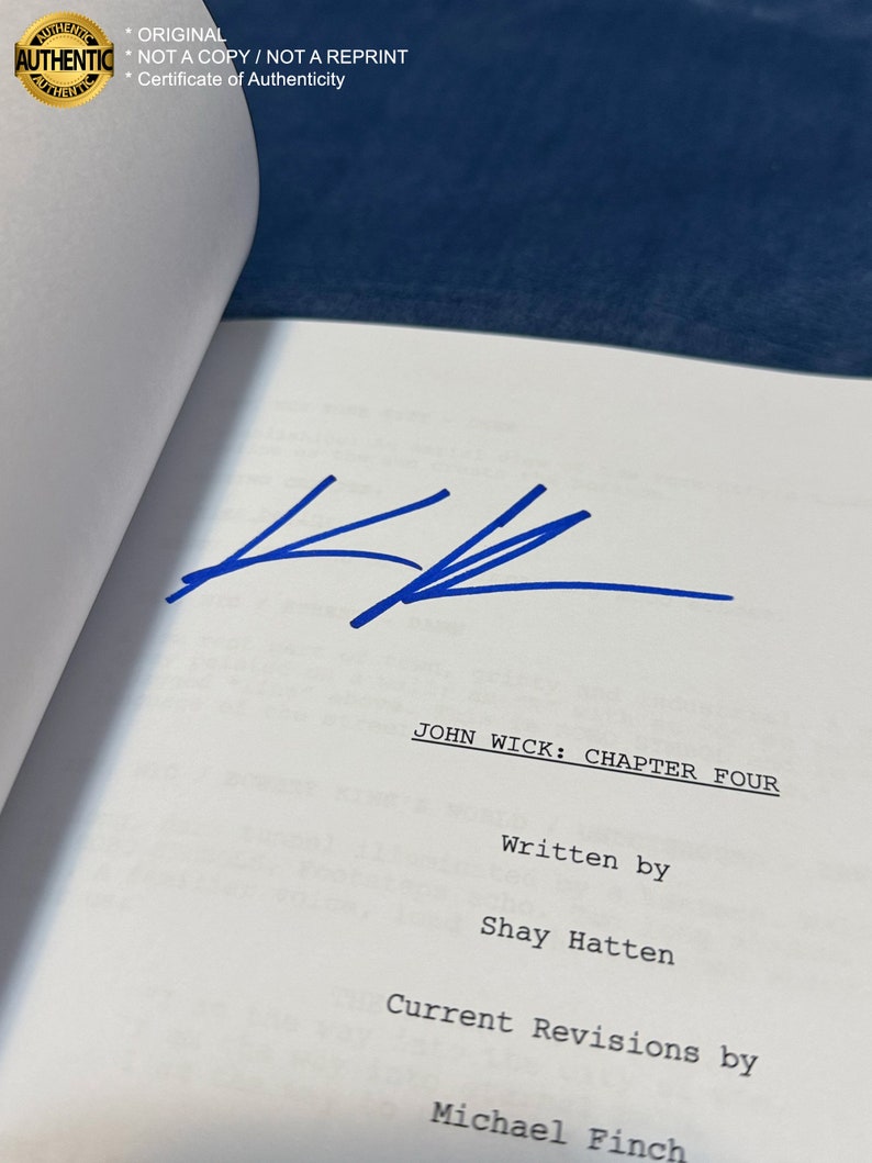 JOHN WICK 4 Script Signed by Keanu Reeves Real Signatures/Original/Not a Reprint Full Official Screenplay COA image 2