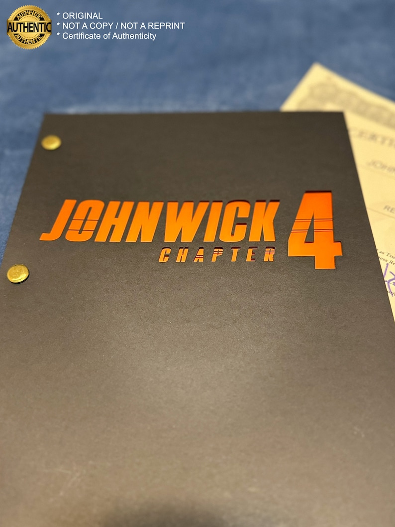 JOHN WICK 4 Script Signed by Keanu Reeves Real Signatures/Original/Not a Reprint Full Official Screenplay COA image 3