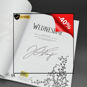 Jenna Ortega Signed Wednesday Script Episode 1 Season 1 • Book Lover Gift