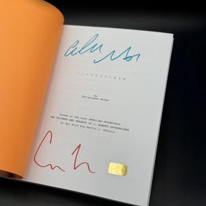 Oppenheimer Script Signed Christopher Nolan Cillian Murphy Authentic • Book Lover Gift