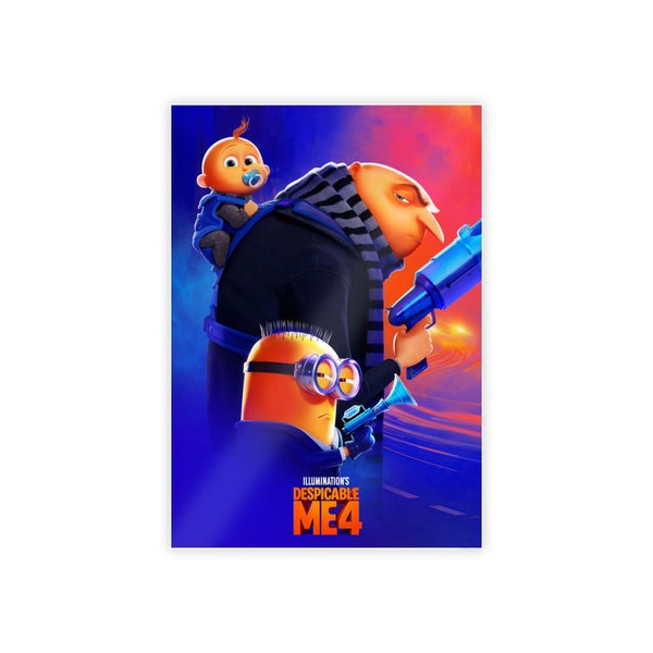 Despicable Me 4 - Movie Poster - Sofía Vergara/Joey King/Steve Carell/Will Ferrell - Wall Art/Poster/Glossy/High Quality