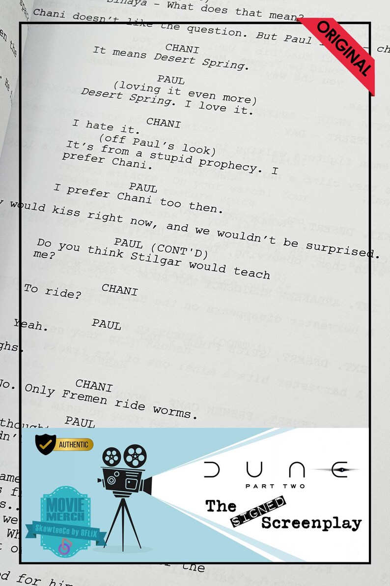Autographed Dune Part Two Screenplay • Book Lover Gift - Etsy