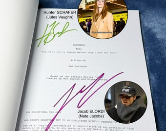 Jacob Elordi and Hunter Schafer signed Euphoria script - Real Signatures/Not a Reprint - Collectible Script - COA