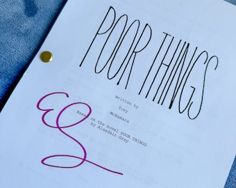 POOR THINGS Script - Full Official Screenplay Signed by Emma Stone - Real Signature/Original/Not a Reprint