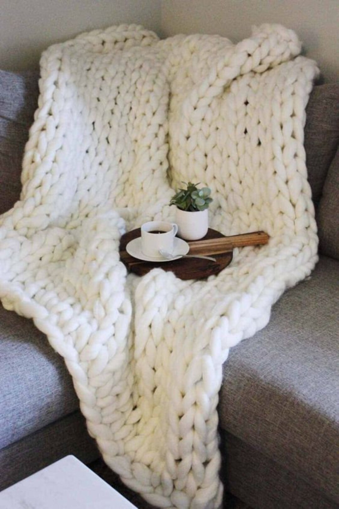Hand crochet Chunky Blanket Etsy