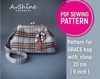 8” Frame Purse Sewing Pattern PDF | Straight Clasp Handbag | DIY Bag with Detailed Instructions