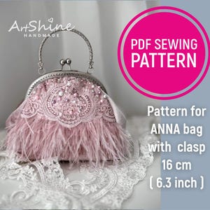 Anna Schnittmuster für Taschen mit 16 cm Metallverschluss - Schnittmuster für Taschen im Vintage-Stil – DIY-Handtasche mit
