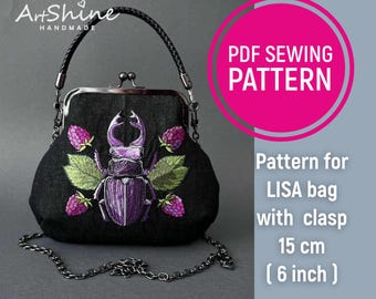 Frame Purse Pattern | 6” Rectangular Kiss Lock Bag PDF | DIY Handbag Template (PDF Pattern)