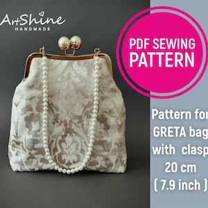 Elegante e intramontabile modello di cucito per borsa – Download PDF immediato – Glamour vintage fai da te! Cuci la tua borsa – Modello PDF – Modello di borsa stampabile