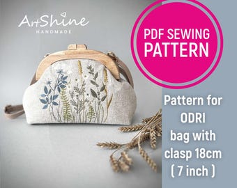 Half Round Wooden Frame Purse Pattern | 18cm (7.1”) Clasp Bag PDF | Easy DIY Template