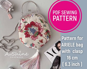 Purse Frame Bag Sewing Pattern (6.3 inch/16cm Clasp) (PDF Pattern)