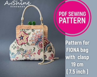 Bag Sewing Pattern: 7.5” Wooden Clasp PDF Template