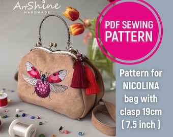 DIY Handbag Sewing Pattern: 7.5" Clasp Bag, Easy PDF Guide