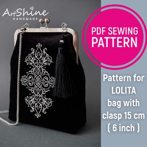 Modello di cucito per pochette con struttura per borsa da 6 pollici in formato PDF - Una semplice guida passo dopo passo - File del modello di borsa da scaricare - Modello di borsa digitale