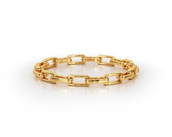 L & M Accessorize Chain Ring – 18K Gold Plated, Hypoallergenic 925 Sterling Silver, Simplistic Elegance, Durable and Chic