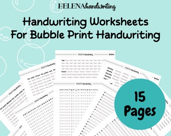 Round Bubble Handwriting Practice Worksheets with Traceable Letters