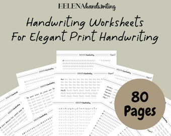 Elegante Handschrift Übungsblätter mit Nachvollziehbaren Buchstaben