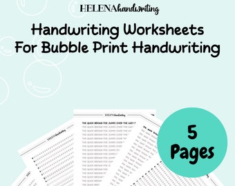 Round Bubble Handwriting Practice Worksheets with Traceable Letters