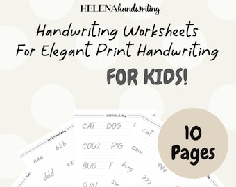 Kids Elegant Handwriting Practice Worksheets with Traceable Letters