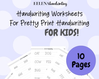 Kids Pretty Handwriting Practice Worksheets with Traceable Letters