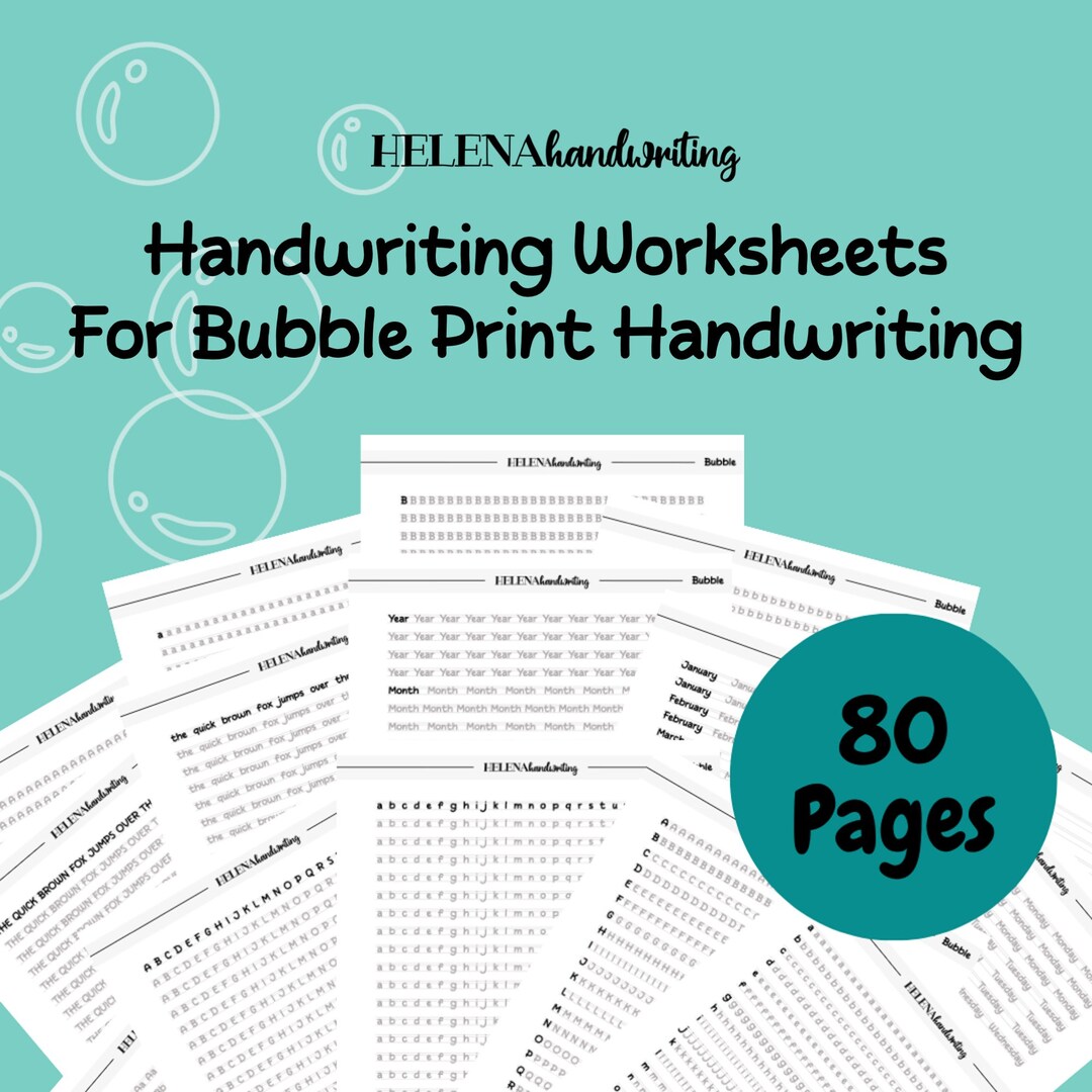 Round Bubble Handwriting Practice Worksheets With Traceable Letters