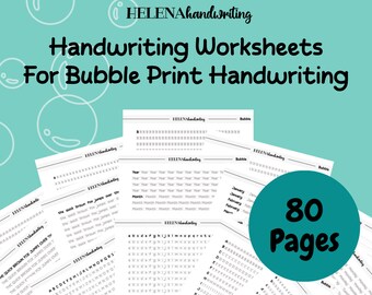 Round Bubble Handwriting Practice Worksheets with Traceable Letters