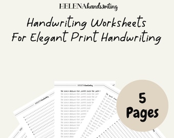 Elegante Handschrift Übungsblätter mit Nachvollziehbaren Buchstaben