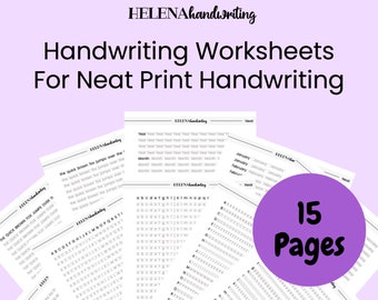 Neat Handwriting Practice Worksheets with Traceable Letters