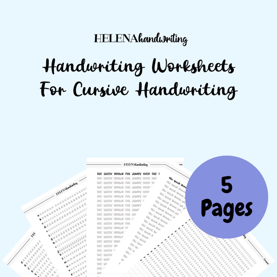 Cursive Handwriting Practice Worksheets With Traceable Letters - Etsy