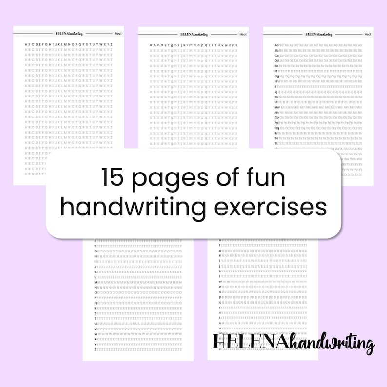 Neat Handwriting Practice Worksheets With Traceable Letters - Etsy