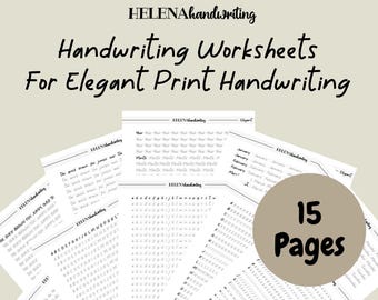 Elegante Handschrift Übungsblätter mit Nachvollziehbaren Buchstaben