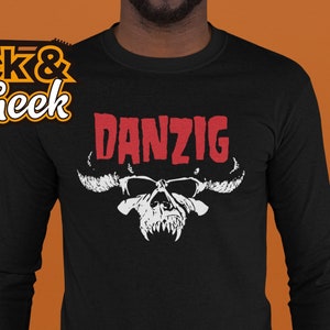 Danzig Skull Long Sleeve Shirt, Rock Band Tee
