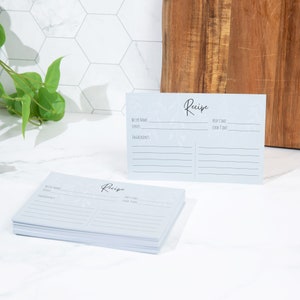 4 x 6 cartes de recettes pour la douche nuptiale | [Lot de 50] cartes de recettes 4 x 6 pouces sur papier cartonné Premium | Vignes vertes et blanches | Convient à une boîte de cartes de recettes