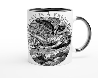 Fresh Cup of Prometheus - White 11oz Ceramic Mug with Color Inside
