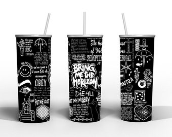 Bring me the horizon,BMTH, Stainless Steel, 20oz Tumbler with metal straw&brush