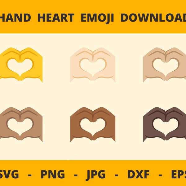 Heart Hands svg, Love Hands svg, Hands Making Heart, Heart Sign svg, Heart Hands Emoji, Digital Herzhand, Hand Sign, Cut Files for Cricut,