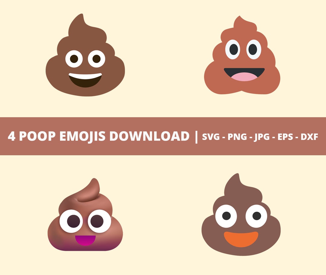 Poop Emoji SVG, PNG, Poo Emoji Clipart Files, Emoji Collection, Emoji Clipart, Vector Files