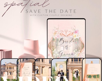 Vídeo de anuncio de boda para reservar la fecha - Vídeo de boda personalizado en 3D para anunciar la fecha