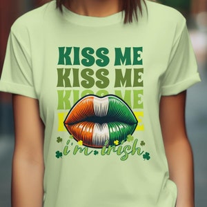 Camiseta Kiss Me I&#39;m Irish / Camiseta del día de San Patricio / Camiseta irlandesa divertida / Camiseta de algodón / Ropa festiva / Ropa de fiesta / Idea de regalo / Orgullo irlandés