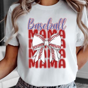 Baseball Mama T-shirt, Sports Mom Shirt, Coquette Bow Aesthetic, Mother&#39;s Day Gift, Team Mom Tee, Baseball Fan Apparel, Athlete Parent Shirt