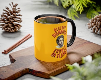 Destroy Dismantle Engulf in Flames Mug, Jason Mantzoukas, Taskmaster Series 19, Javie Martzoukas, British Comedy, Pop Culture, Greg Davies