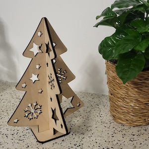 Standing Christmas tree laser cut file, svg, dxf, png, jpg, ai, Christmas decorations, pine tree decor