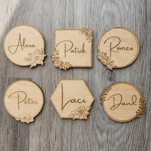 Bruiloft tafel stoelnamen SVG, 10 verschillende ontwerpen, naamkaart, naamplaatjes, bruiloft plaatskaart SVG, lasergesneden bestanden, vectorbestanden