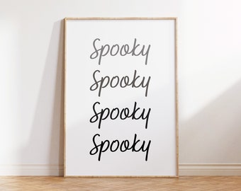 Spooky Gradient Digital Print | Halloween Printable Wall Art | Halloween Décor | Halloween Typography | Digital Download | evoketypestudio