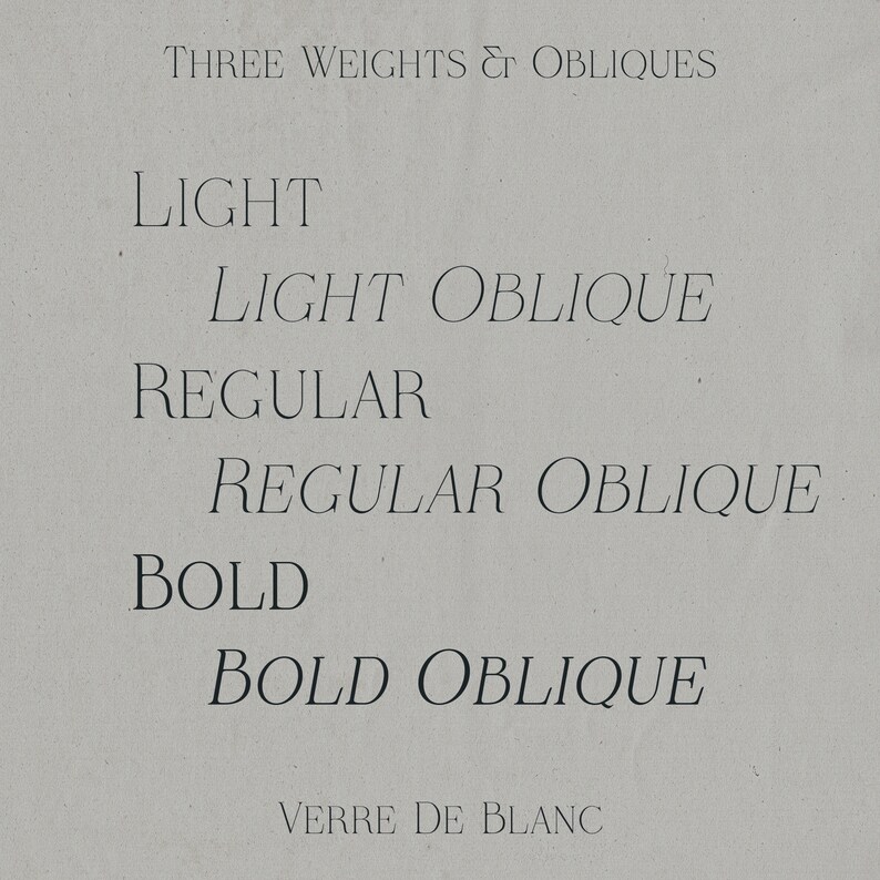 Verre De Blanc Typeface, Elegant Font, Serif Font, Branding Font, Display Font, Font Family of Six Fonts by evoketypestudio image 4