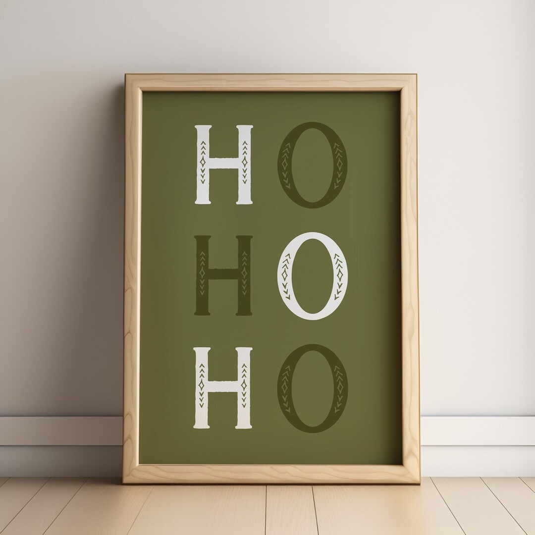 Ho Ho Ho Print Holiday Home Décor Green Christmas Printable - Etsy