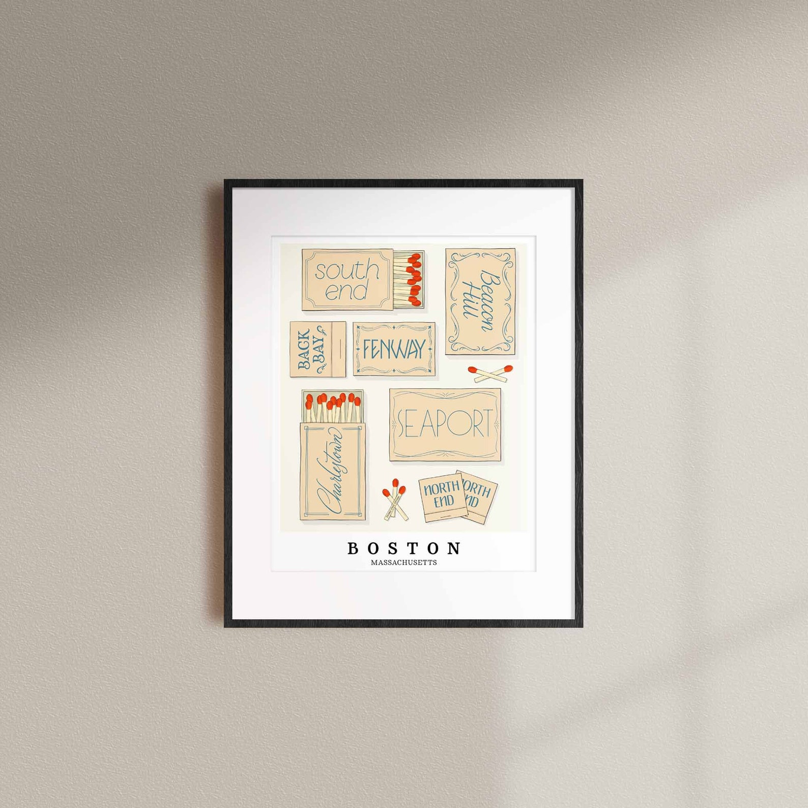Boston Matchbox Wall Art With a Relaxed Coastal Feel - Etsy