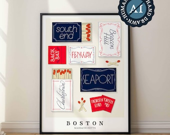 Patriotic Neighborhood-Inspired Boston Wall Art